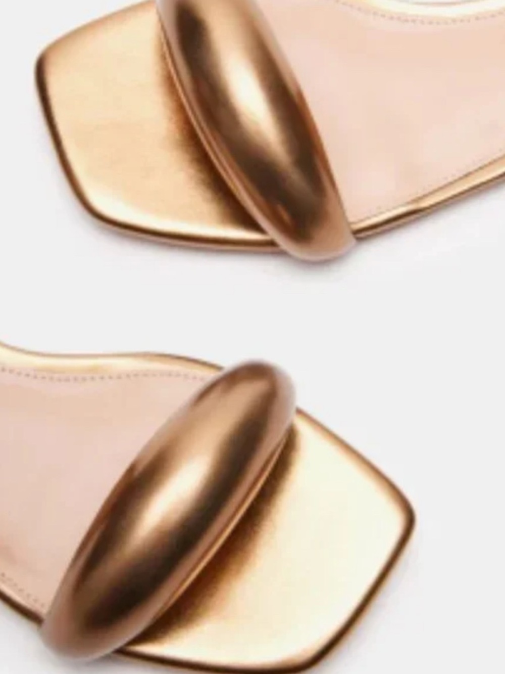 Steve Madden Metallic Gold Hoop Ankle-Strap Heels - Picture 4 of 5